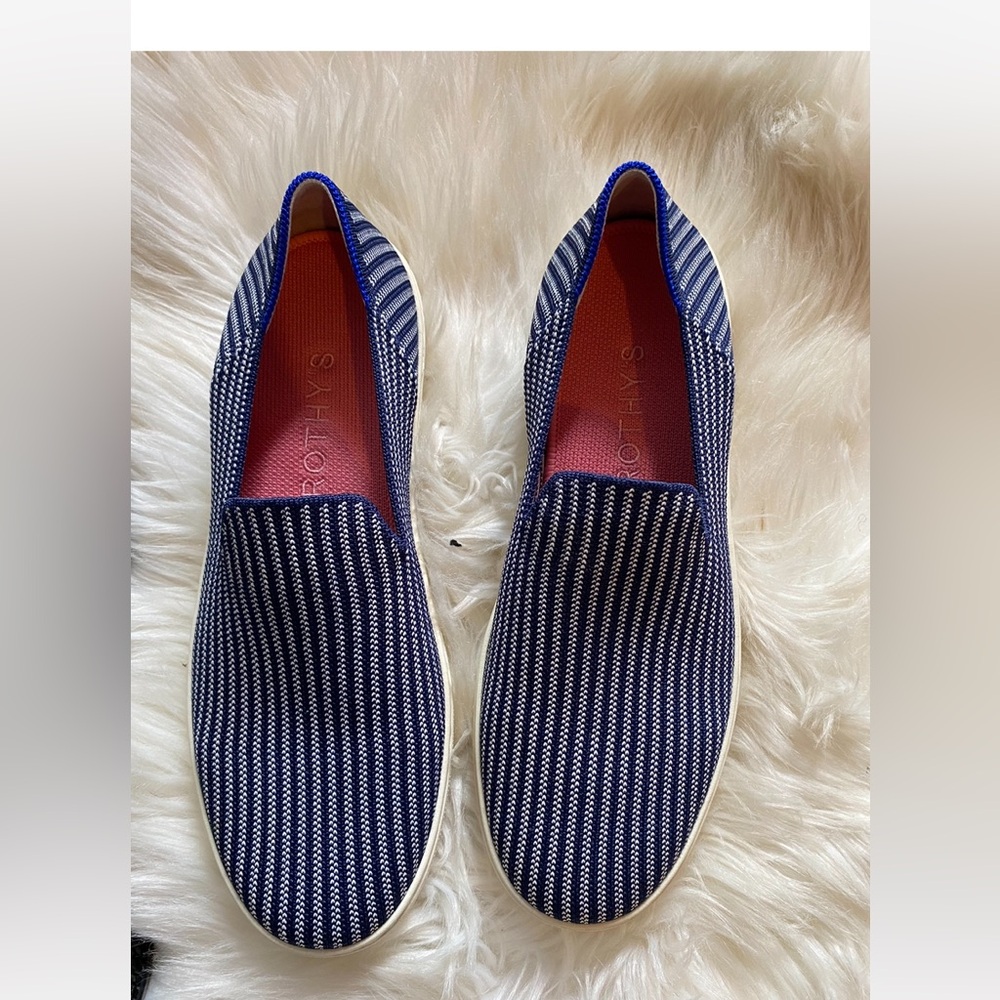 Rothy's Navy and White womens sjze 10  Loafers